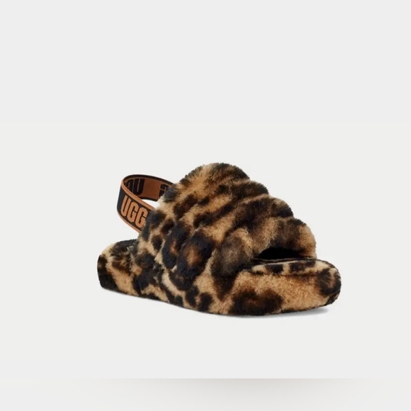 Fluff Yeah Slide, Panther Print, Brown/Tan, Size 10 (EU 27.5) Toddler ,NIB! - Picture 1 of 8